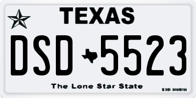 TX license plate DSD5523