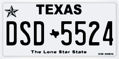 TX license plate DSD5524