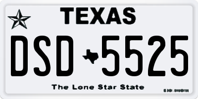 TX license plate DSD5525