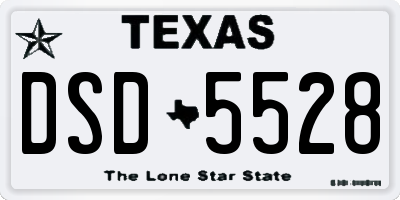 TX license plate DSD5528