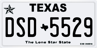 TX license plate DSD5529