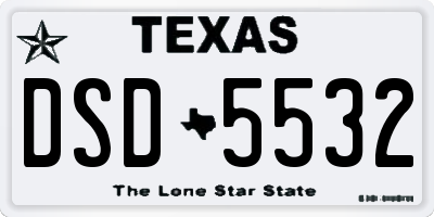 TX license plate DSD5532