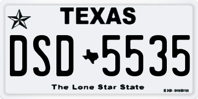 TX license plate DSD5535