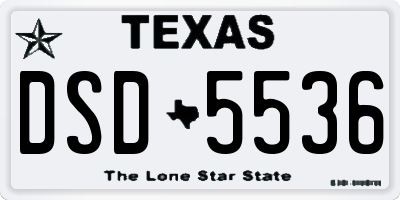 TX license plate DSD5536