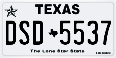 TX license plate DSD5537
