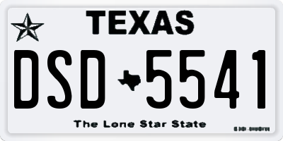 TX license plate DSD5541