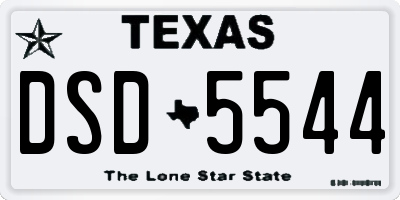 TX license plate DSD5544