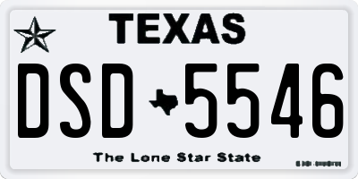 TX license plate DSD5546