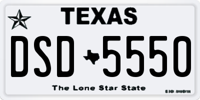 TX license plate DSD5550