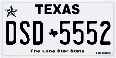 TX license plate DSD5552