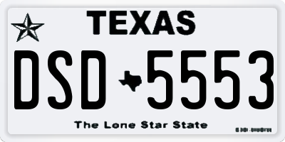 TX license plate DSD5553