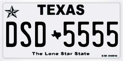 TX license plate DSD5555