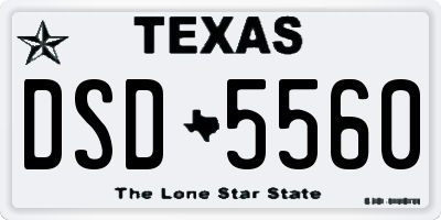 TX license plate DSD5560