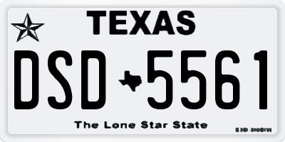 TX license plate DSD5561