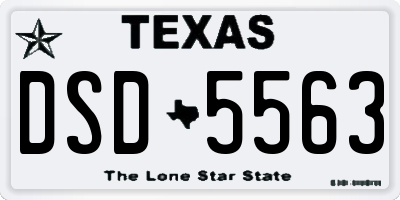TX license plate DSD5563