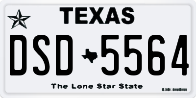 TX license plate DSD5564
