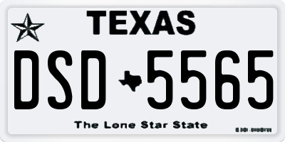 TX license plate DSD5565