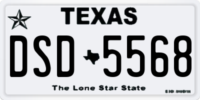 TX license plate DSD5568