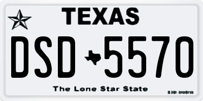 TX license plate DSD5570