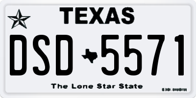 TX license plate DSD5571