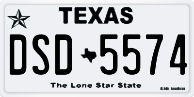 TX license plate DSD5574