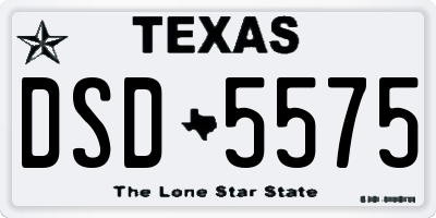 TX license plate DSD5575
