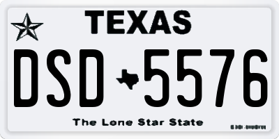 TX license plate DSD5576