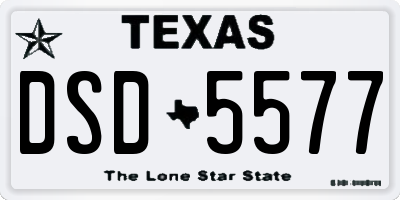 TX license plate DSD5577