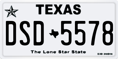 TX license plate DSD5578