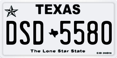 TX license plate DSD5580