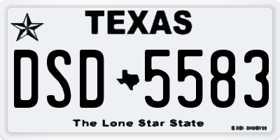 TX license plate DSD5583
