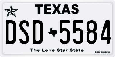 TX license plate DSD5584