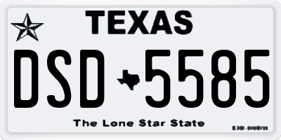 TX license plate DSD5585