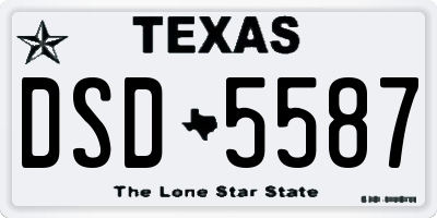 TX license plate DSD5587