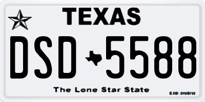 TX license plate DSD5588