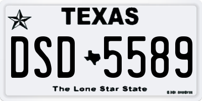 TX license plate DSD5589