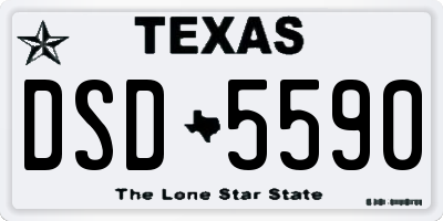 TX license plate DSD5590