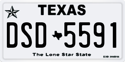 TX license plate DSD5591