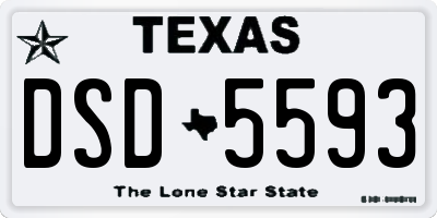 TX license plate DSD5593