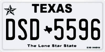 TX license plate DSD5596