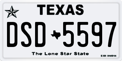 TX license plate DSD5597