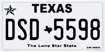 TX license plate DSD5598