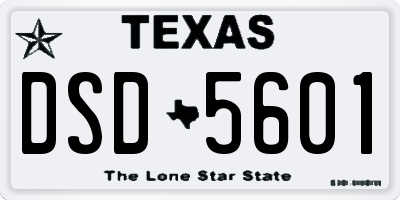 TX license plate DSD5601