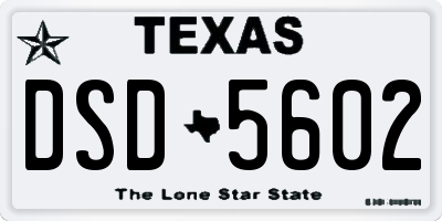 TX license plate DSD5602