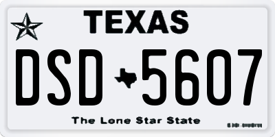 TX license plate DSD5607