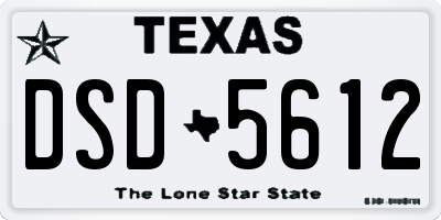 TX license plate DSD5612