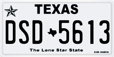 TX license plate DSD5613