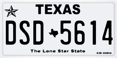 TX license plate DSD5614