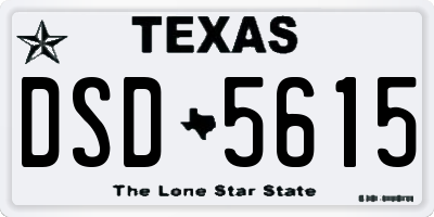 TX license plate DSD5615