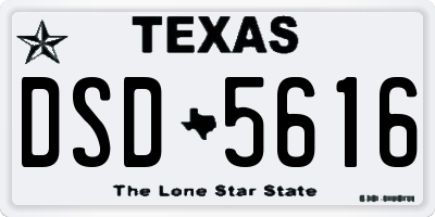 TX license plate DSD5616
